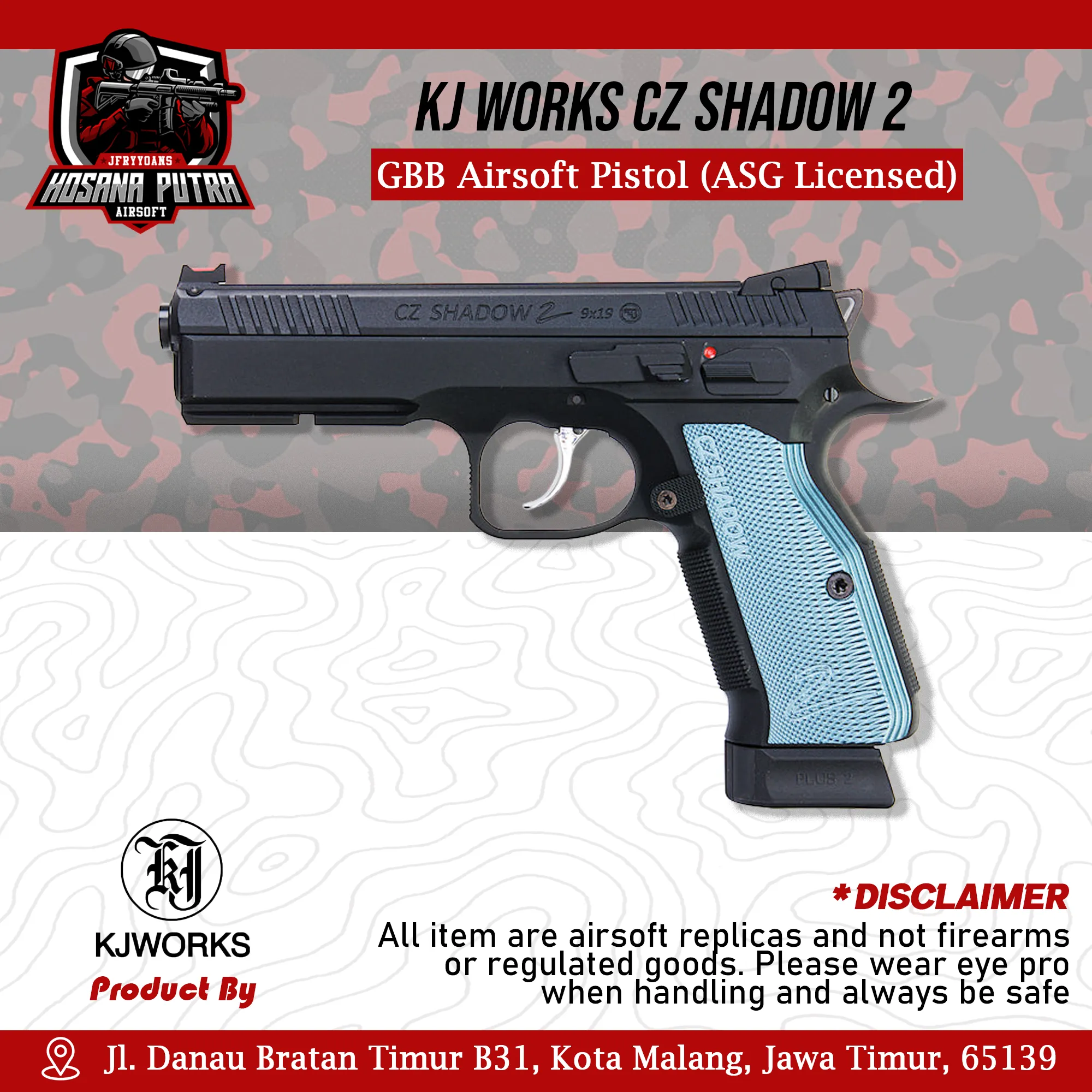 KJ Works P229 KP-02 Full Metal GBB Airsoft | Hosana Putra Airsoft