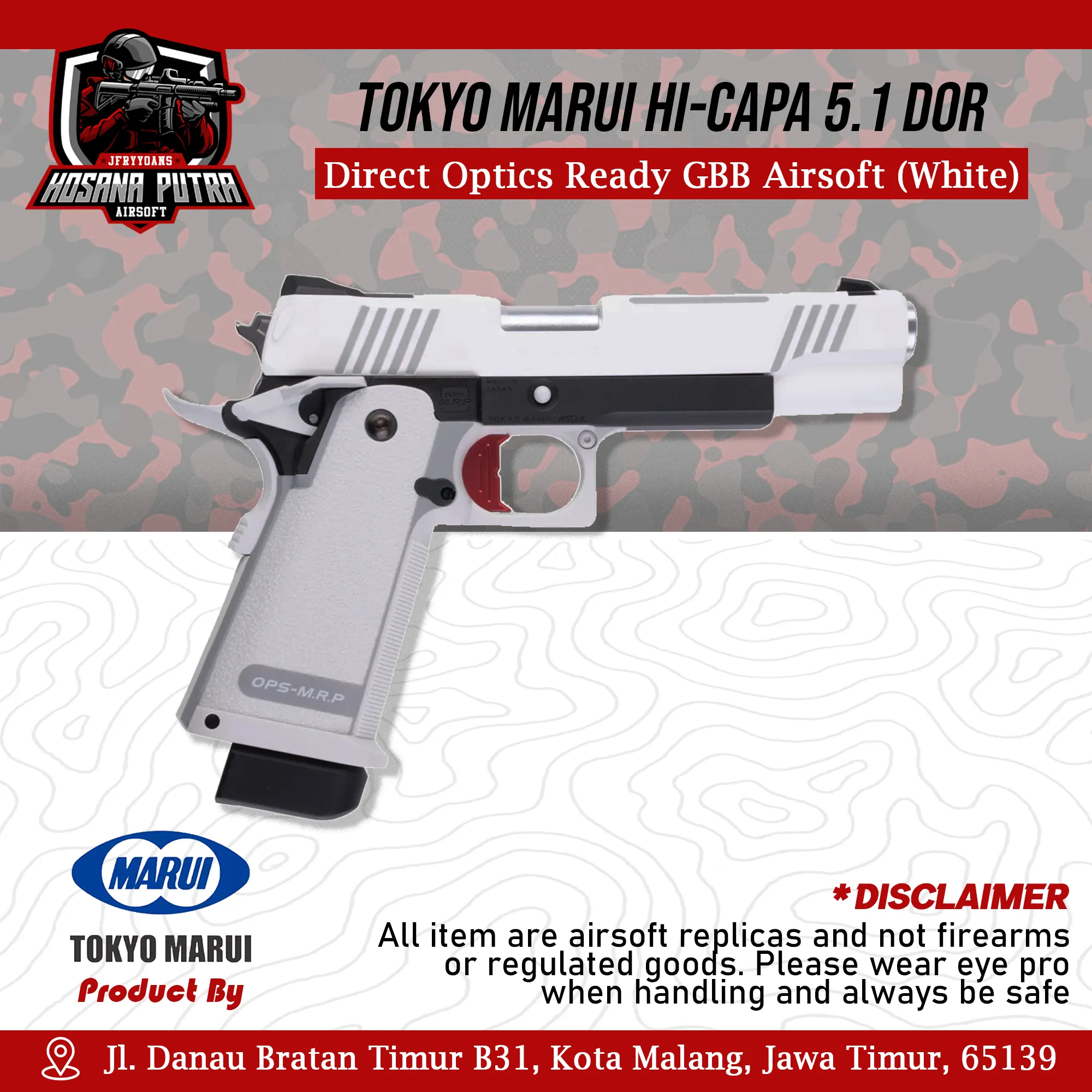Tokyo Marui Hi-CAPA 5.1 DOR Direct Optics Ready GBB Airsoft (White
