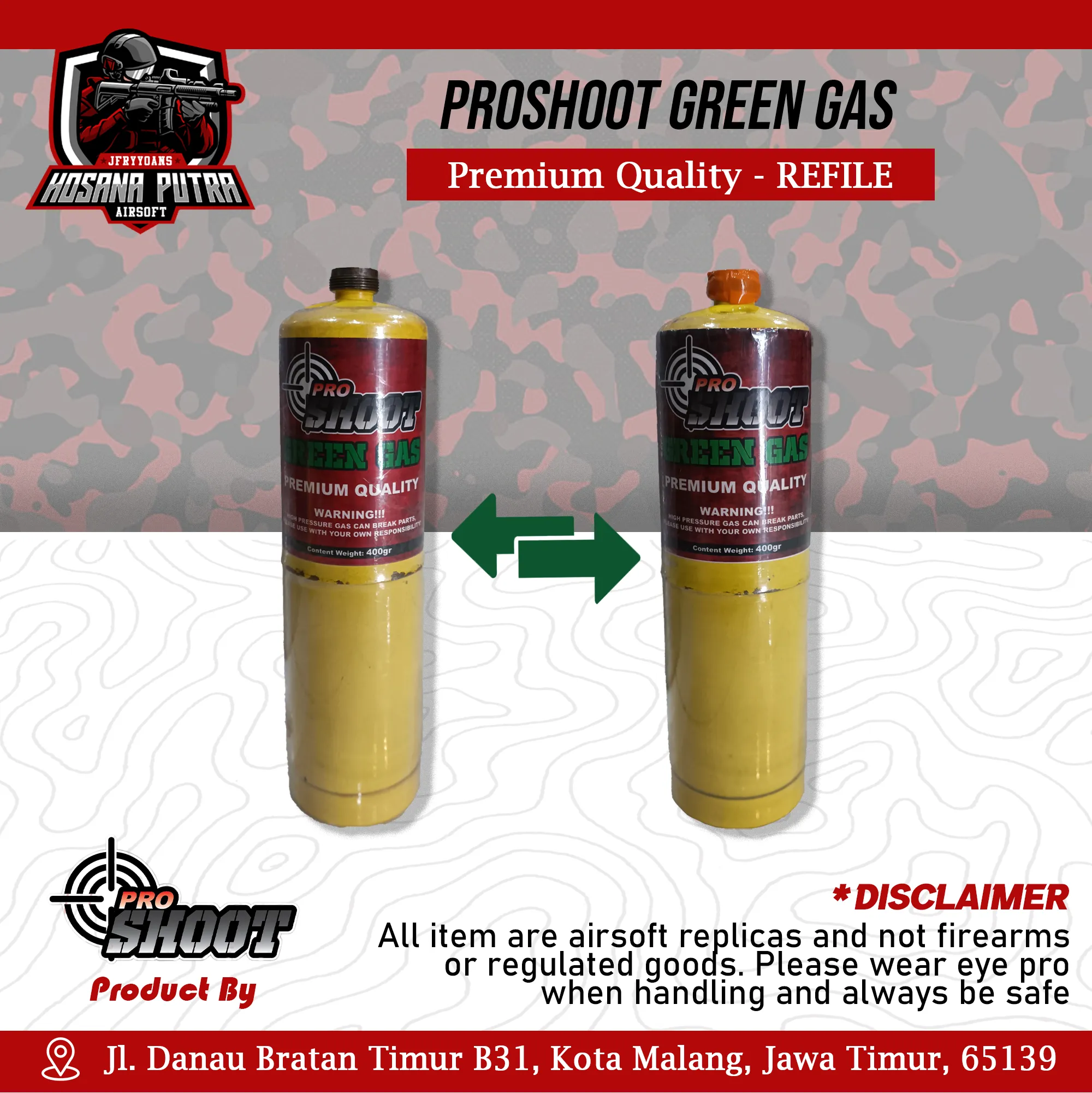 Puff Dino Green Gas | Hosana Putra Airsoft