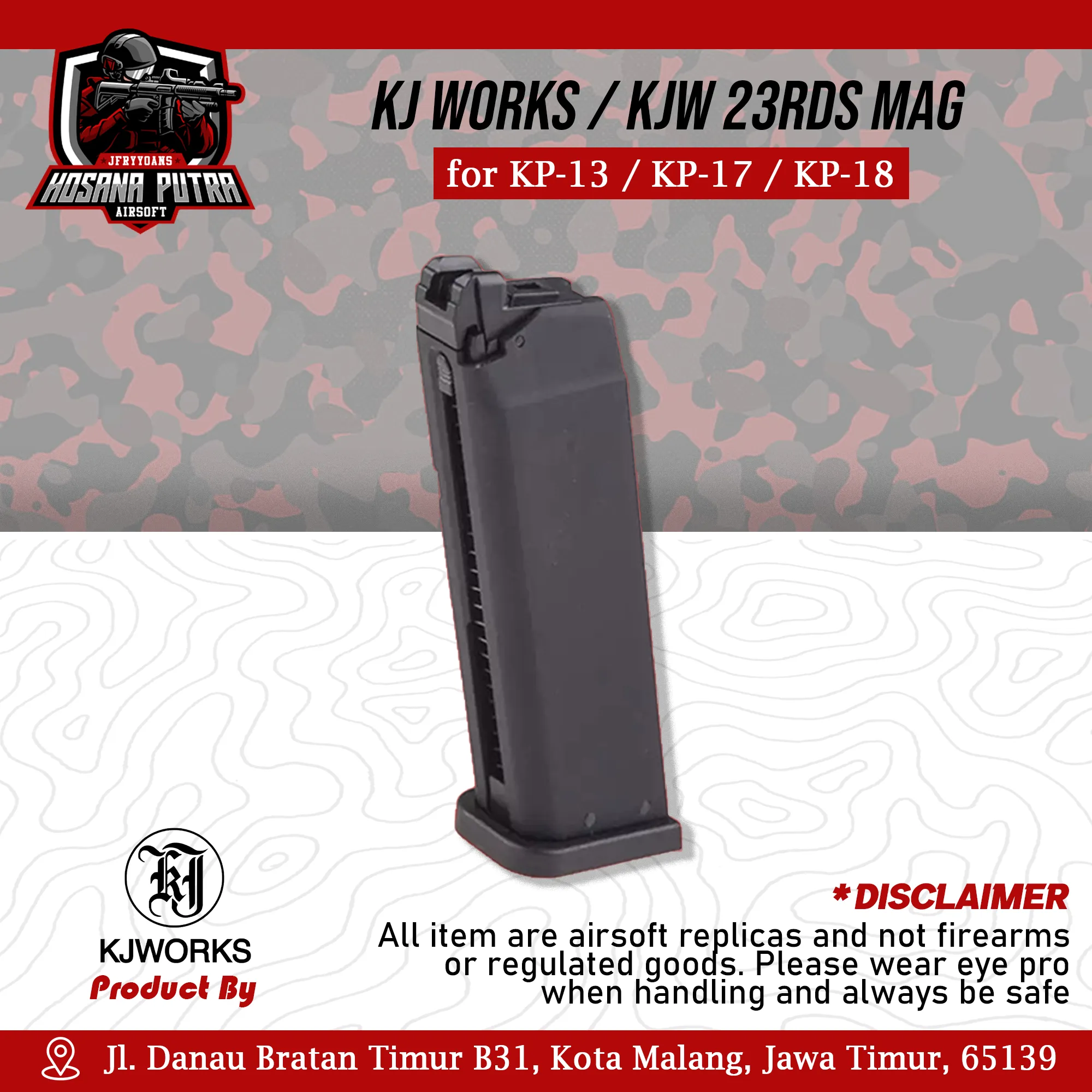 KJ WORKS / KJW 23 Rds Magazine for KP-13 / KP-17 / KP-18 | Hosana