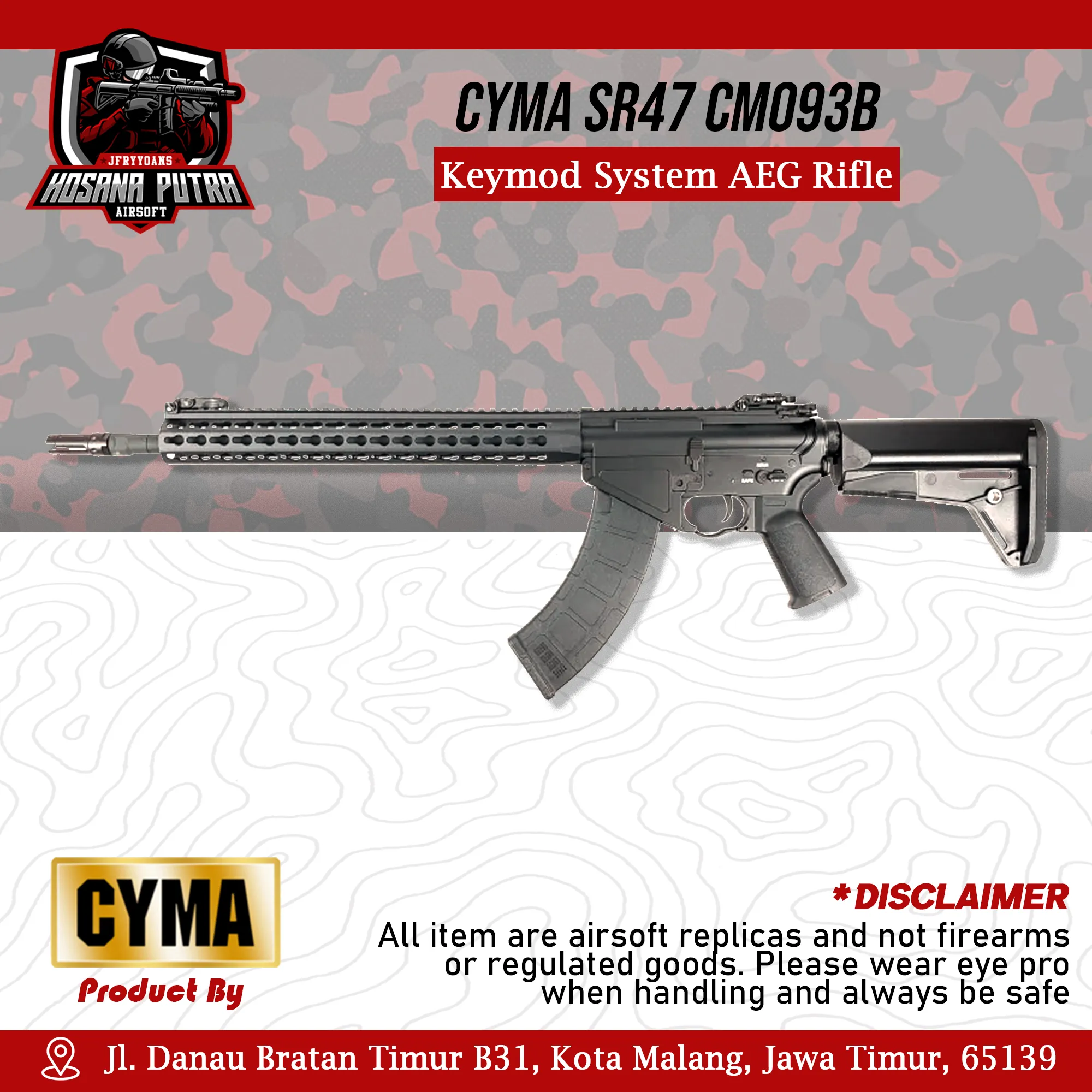 CYMA SR47 CM093B Keymod System AEG Rifle | Hosana Putra Airsoft