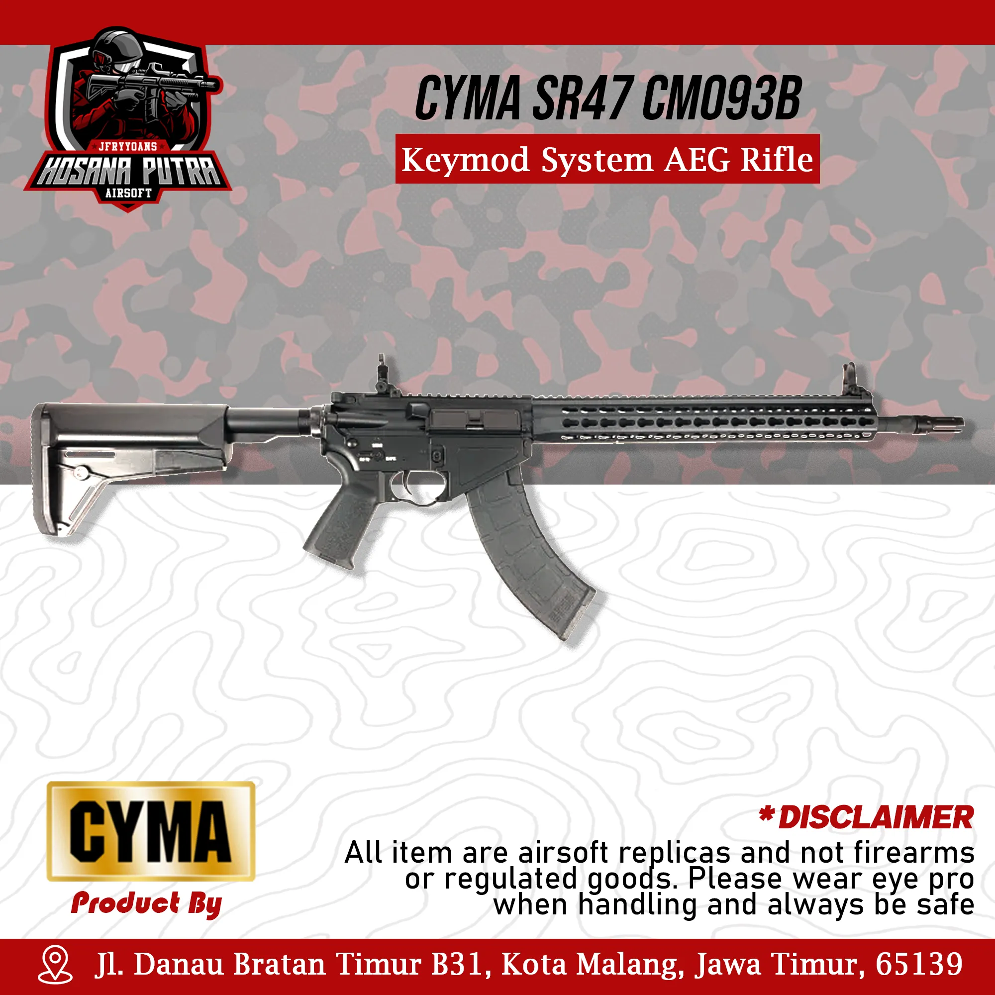 CYMA SR47 CM093B Keymod System AEG Rifle | Hosana Putra Airsoft